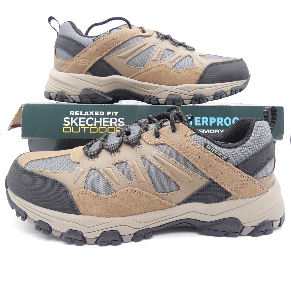 Skechers Relaxed Fit Selmen Enago Mens Waterproof Hiking Shoes Tan 66275 13